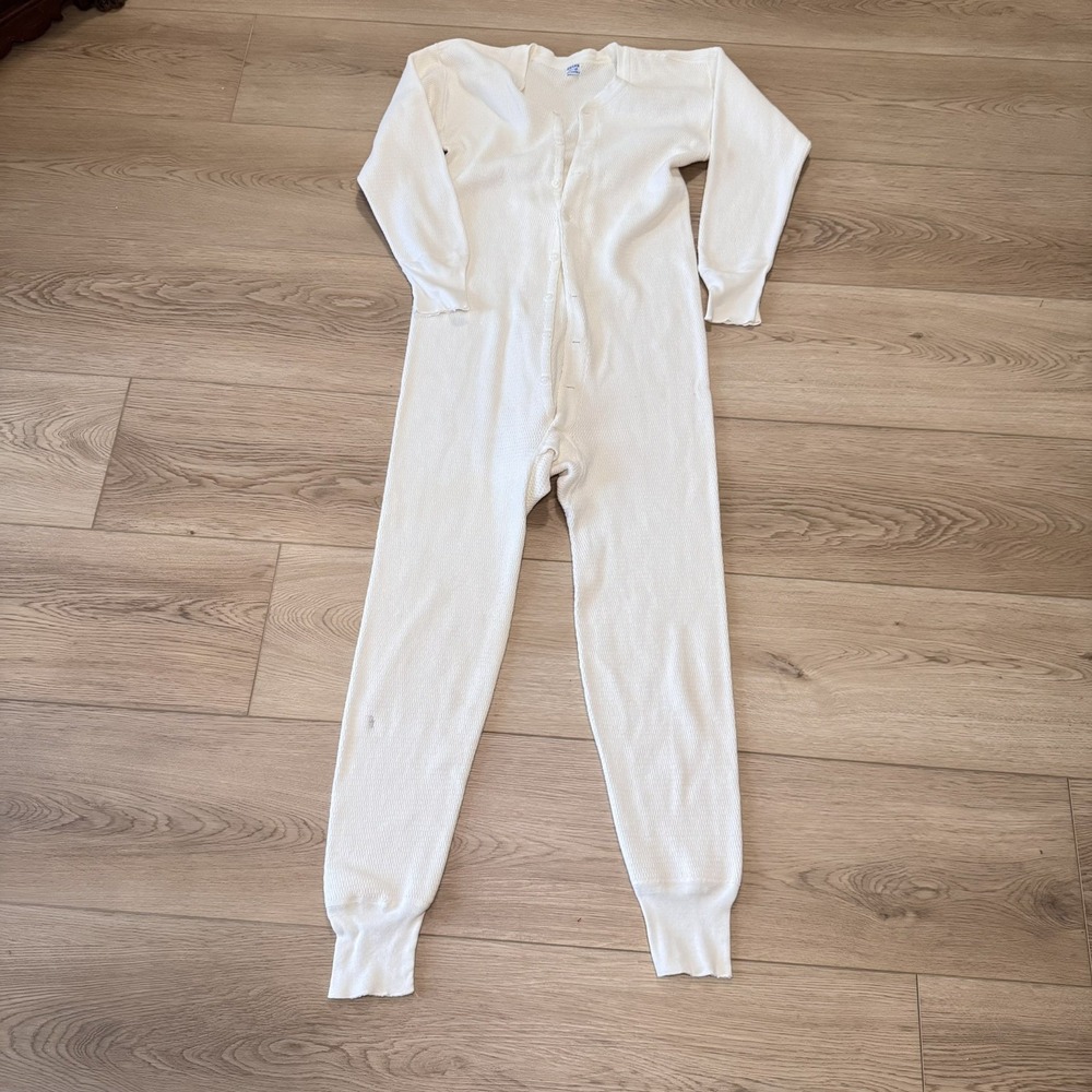 Vtg Sears Roebuck & Co Long Johns Thermal Underwear  Size 46 Ivory‎